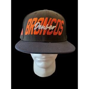 Denver Broncos New Era Black on Black Hat 59Fifty Fitted NFL Football Cap Size 8